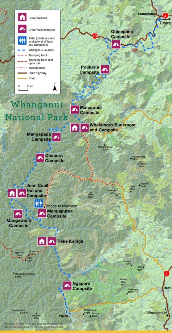 whanganui river trip map